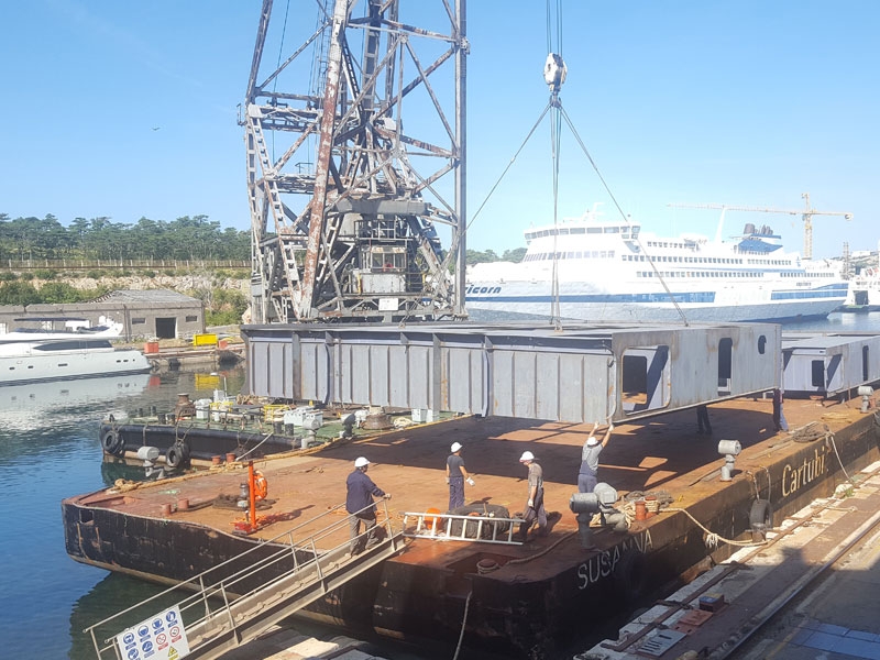 Steel and Aluminium sections for Cartubi shipyard.